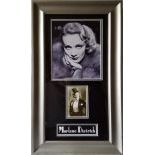 Marlene Dietrich (1901 - 1992), portrait photo and a handsigned autograph card