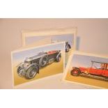 6 oversized, classic Rolls-Royce car postcards with envelopes