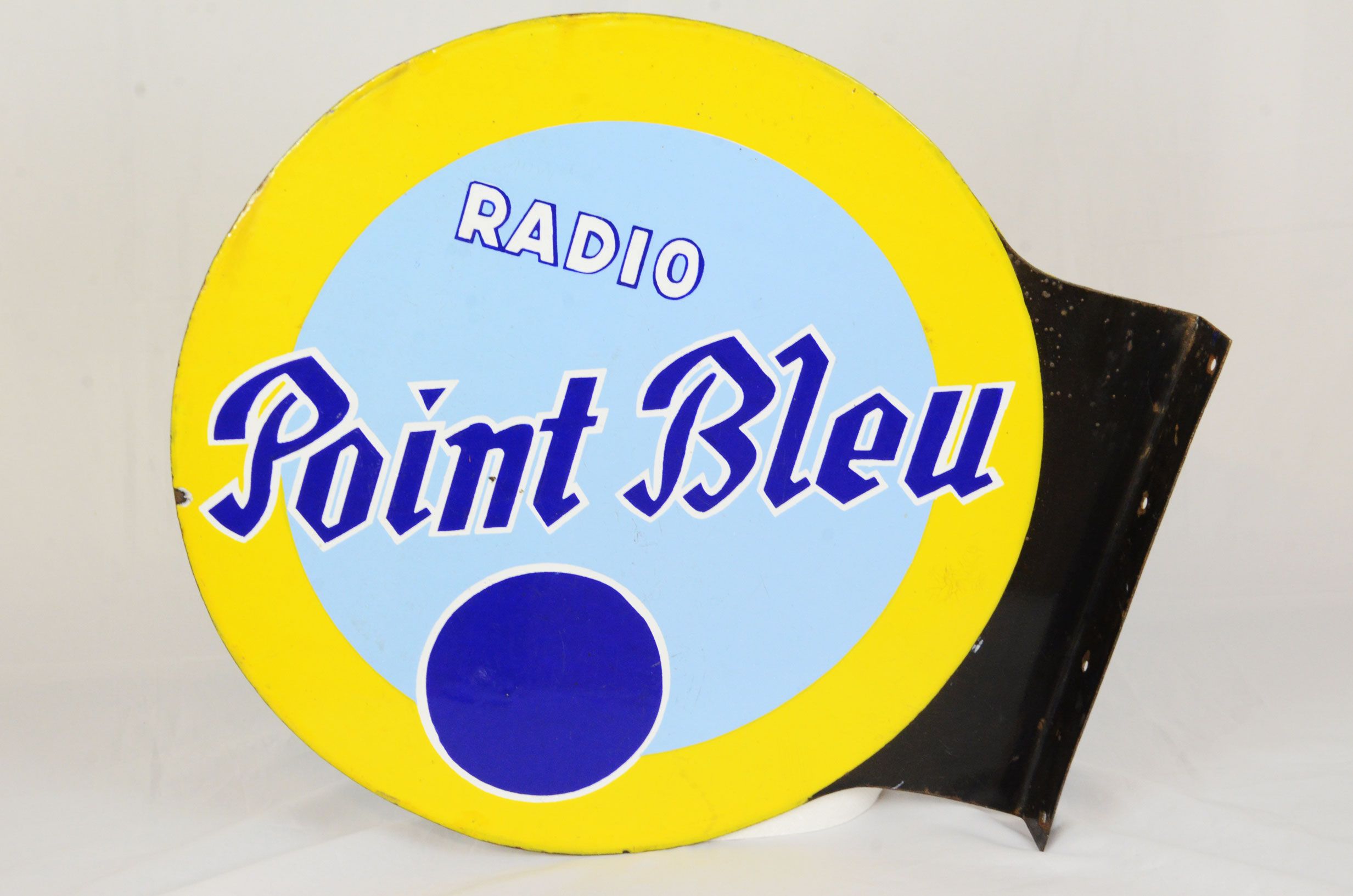 Two-sided enamel sign Radio Point Bleu