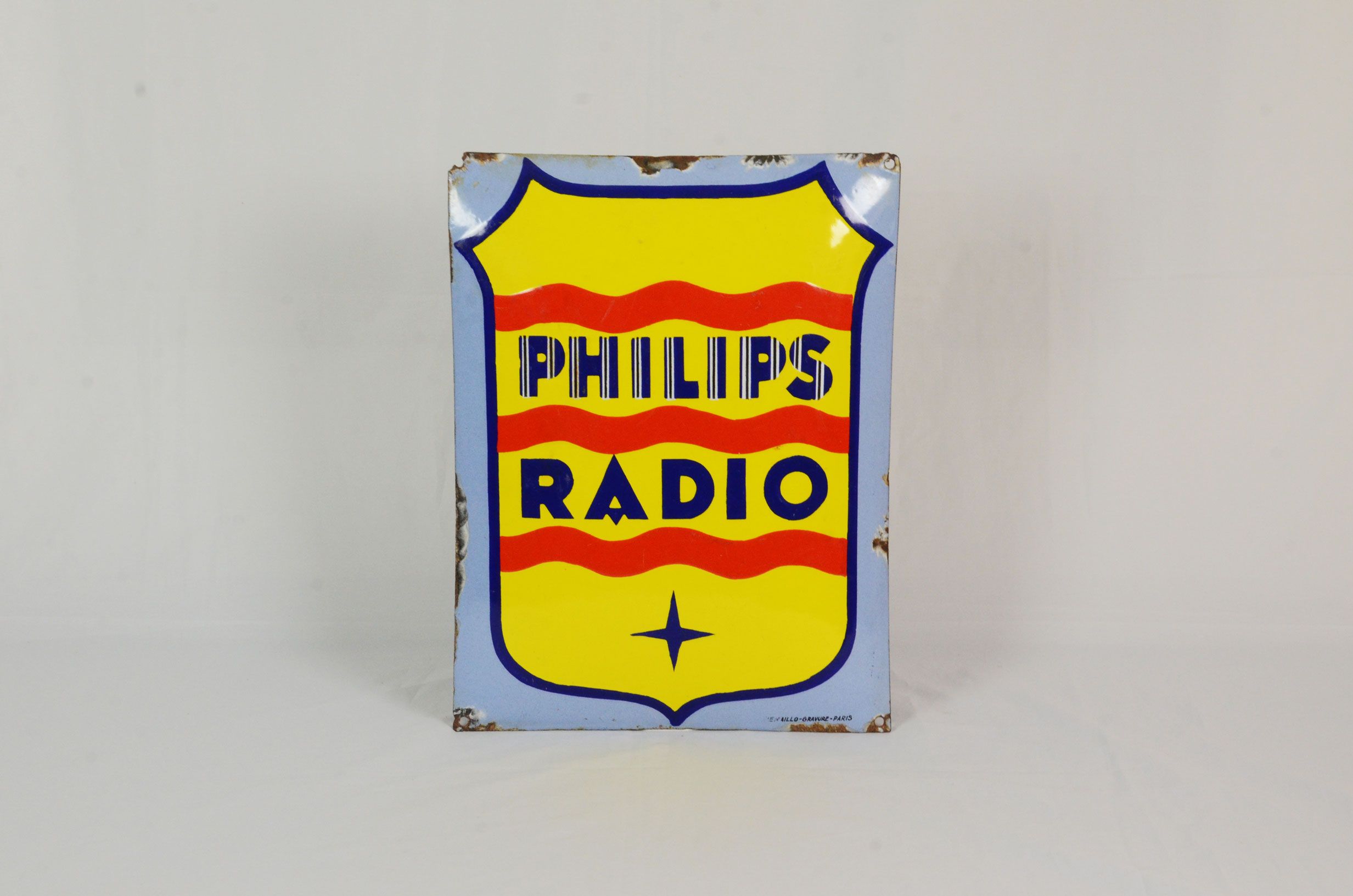 Curved enamel sign Philips Radio