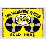 Enamel sign Twin Gramophone Records