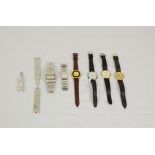 A set of 7 watches and a metal strap