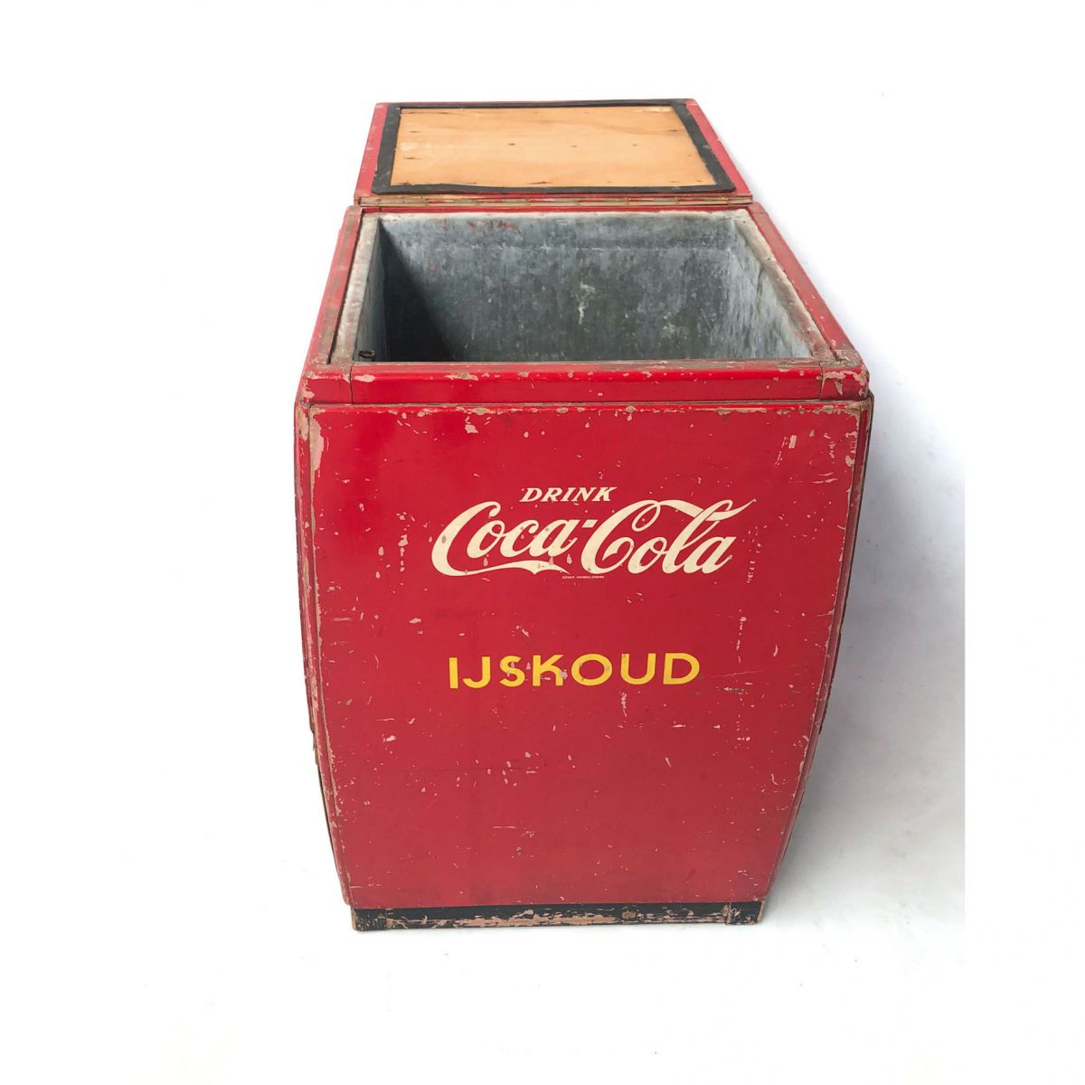 Original Vintage Dutch Wooden Coca-Cola Ice Box