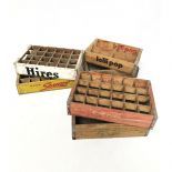 Lot of 6 Different Vintage Wooden Soda Crates