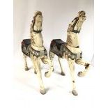 Two Reproduction Wooden Carousel Horses