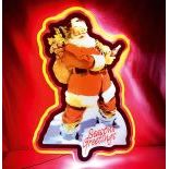 Large Coca-Cola Santa Claus Led Sign from Early 2000s