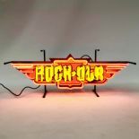 Rock-Ola Logo Neon Sign with Backplate