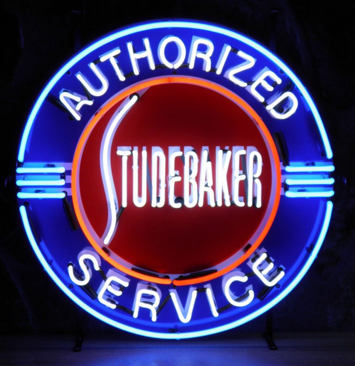 Studebaker Logo Neon Sign with Backplate