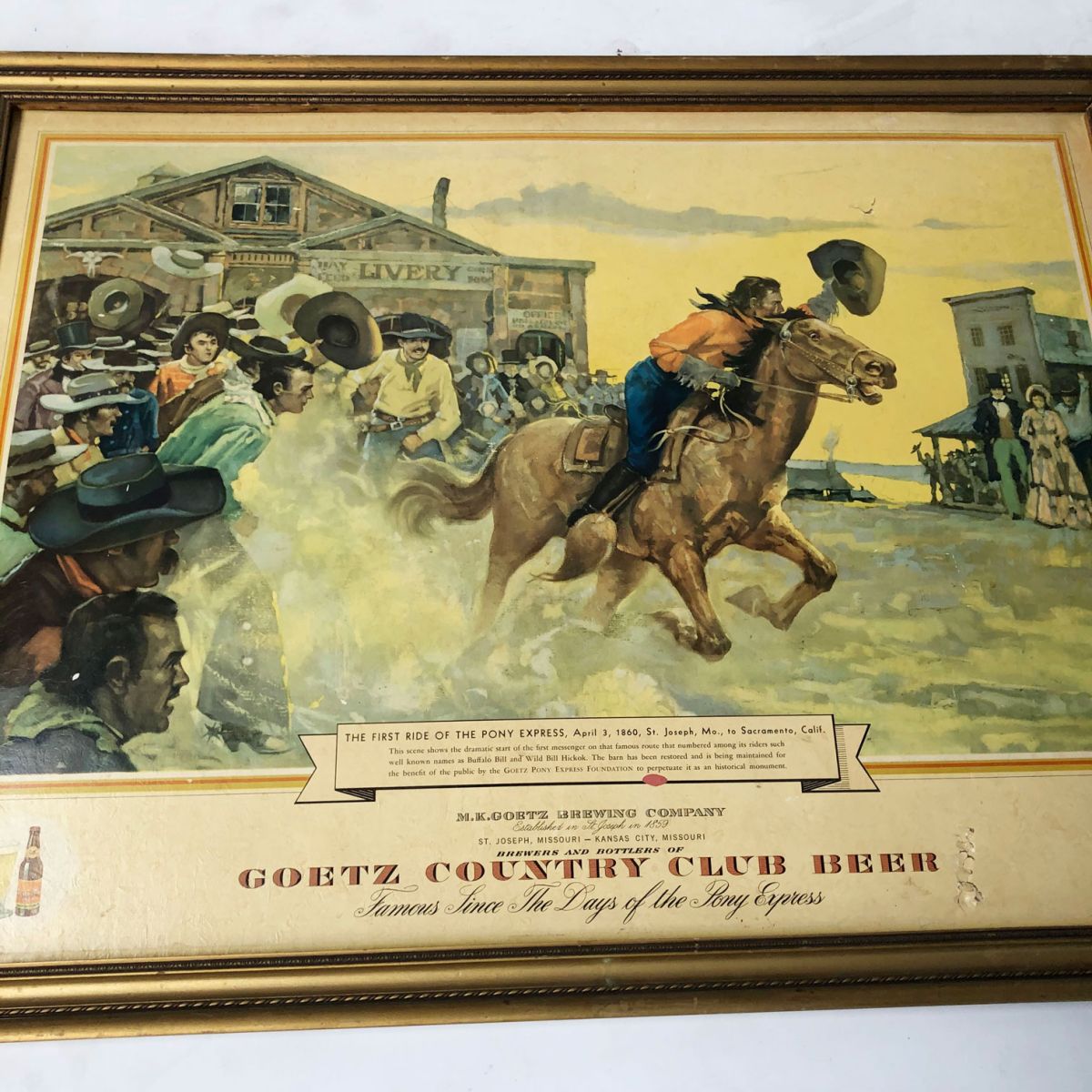 Original Goetz Country Club Beer Advertising Sign