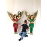 Set of 2 Large Carousel Angel Figures ca. 1970