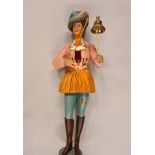 Tall Organ Statue of a Woman with a Bell