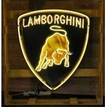 Large Lamborghini Neon Sign with Backplate