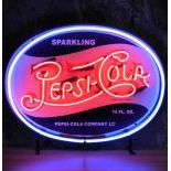 Sparkling Pepsi-Cola Neon Sign with Backplate