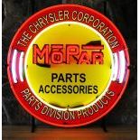 Round Mopar Parts Accessories Neon Sign with Backplate