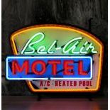 Bel-Air Motel Neon Sign with Backplate
