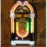 Wurlitzer Jukebox Neon Sign with Backplate