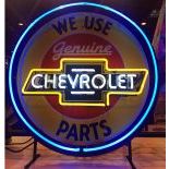 Genuine Chevrolet Parts Neon Sign with Backplate