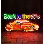 Back to the 50s Hot Rod Neon Sign with Backplate