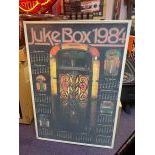 Framed Original 1984 Jukebox Calendar Poster