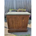 Antique Wooden Bar/Counter with Zinc Top
