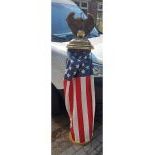 Rare USA Ceiling Lamp with Eagle Figure and Flag