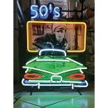 Brand New 50s Drive-in Cinema Neon Sign with Backplate