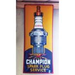 Champion Spark Plug Service Enamel Sign