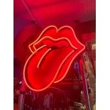 Rolling Stones Logo Neon Sign with Backplate