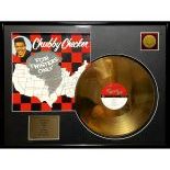 Framed Chubby Checker For Twisters Only Gold Plated Record