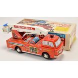 Vintage Battery Powered Fire Engine Toy Truck in Original Box