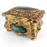 Unusual brass and horn jewelry box with music