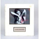 Signed, framed Helena Christensen erotic photo print