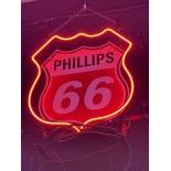 Philips 66 Neon Sign with Enamel Backplate
