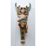 Hand Carved Wooden Angel Statue