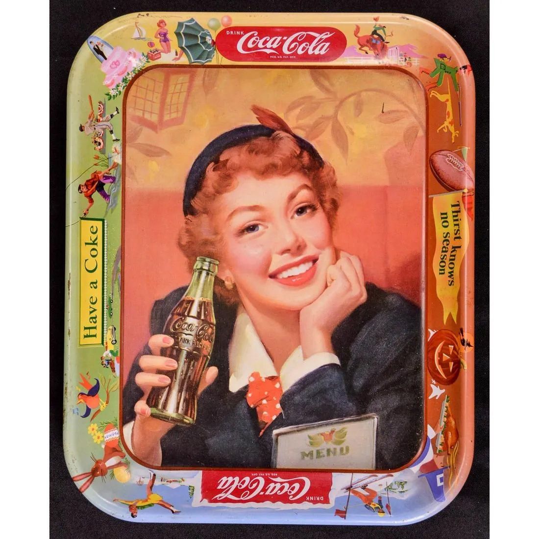 1950s Coca-Cola Tray - Thirst Knows No Season