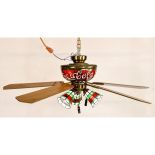 Coca-Cola Stained Glass Ceiling  Fan with Light