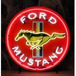 Ford Mustang Neon Lights - With Back Plate - Yellow Horse