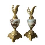 2 unique vases decorated with gold color