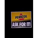 Vintage Pennzoil Two-sided Enamel Sign
