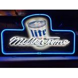 Vintage Miller Time Neon Sign with Backplate
