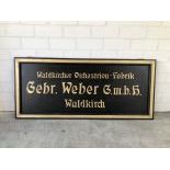 Reproduction Wooden Wall Sign Gebr. Weber Orchestrion Fabrik