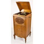 Brunswick Oak Floor Model Gramophone with Ultona Reproducer