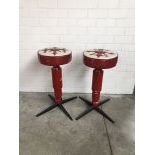 Set of 2 Bar Stools with Shock Absorber Base