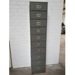 Vintage Roneo Filing Cabinet with 10 Sections