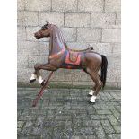 Wooden Carousel Horse on a Stand