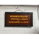 Dutch Advertising Sign Wed. Bertrams