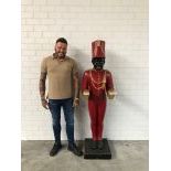 Antique Lifesize Wooden Butler Statue