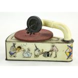 Gundka Toy Gramophone with Circus Theme Lithographs