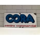 French Cora Centre Commercial Enamel Sign