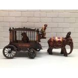 Vintage Wooden Circus Wagon Miniature
